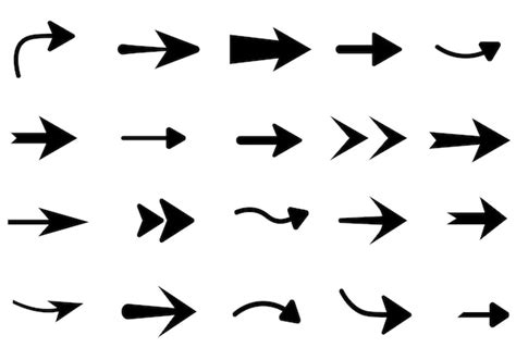 Estilo Plano De Flecha Direccional Conjunto De Diferentes Flechas