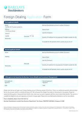 Fillable Online Foreign Dealing Application Form Fax Email Print