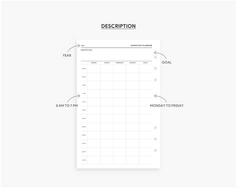 Semester Planner Printable, School Planner, Academic Planner, Student Planner, Semester ...