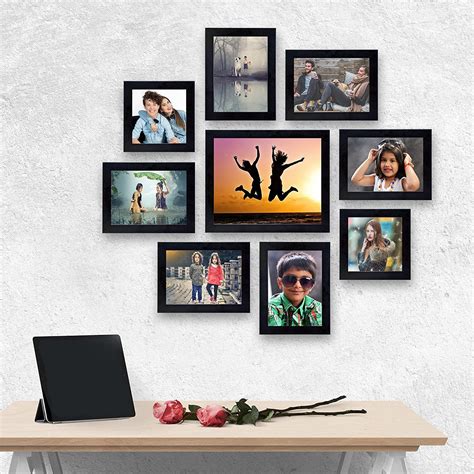 Gallery Wall Frame Set Of 9 Picture Frames In White Black Etsy