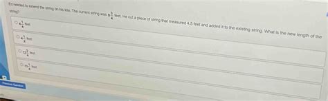 Solved String Ed Needed To Extend The String On His Kite The Current