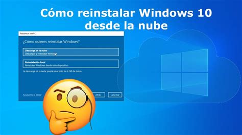 Cómo Reinstalar Windows10 Desde La Nube Youtube