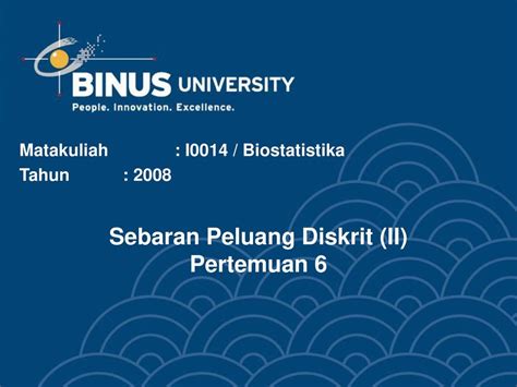 Sebaran Peluang Diskrit Ii Pertemuan 6 Ppt Download