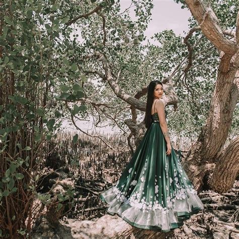 Emerald Green Gown With Nature Pre Debut Photoshoot Debut Photoshoot