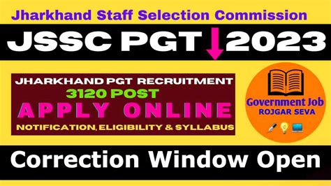 Jharkhand Pgt Teacher Online Form Correction Window Open How To