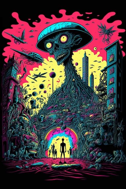 Premium Photo | A poster for the movie alien invasion.