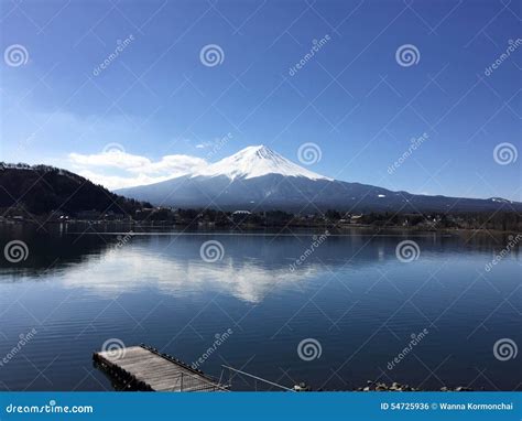 Water Reflection Of Fujisan Highest Mountain In Japan Stock Photo