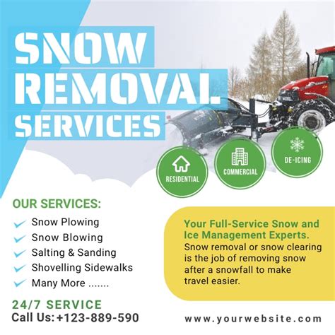 Snow Removal Services Instagram Post Design Template Postermywall