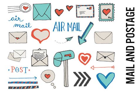 Mail And Postage Pen Pal Doodles ~ Illustrations ~ Creative Market