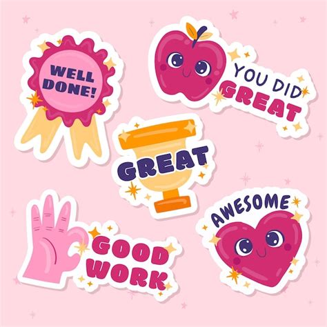 Premium Vector Set Of Good Job And Great Job Stickers