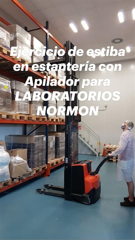 Ejercicio de estiba en estantería con Apilador para LABORATORIOS NORMON