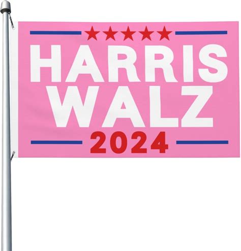 Pink Kamala Harris Waltz Flag Outdoor Double Sided Kamala Harris Tim