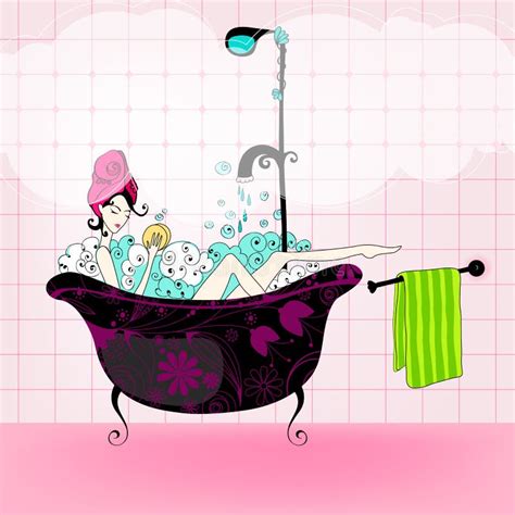 Woman Bathing Bathtub Cartoon Stock Illustrations 720 Woman Bathing Bathtub Cartoon Stock