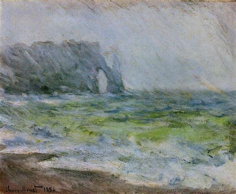 Riproduzioni Darte Etretat Nella Pioggia 1885 Di Claude Monet 1840