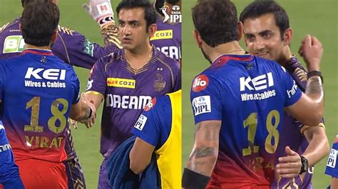 Finally Fight End Gautam Gambhir Came To Hug Virat Kohli During Time