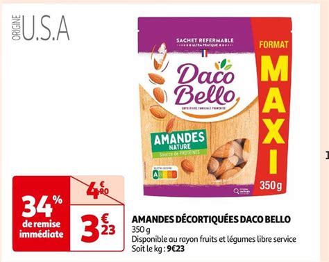 Promo Daco Bello Amandes D Cortiqu Es Chez Auchan Supermarch