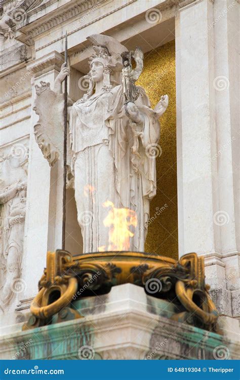Goddess Roma Vittorano Rome Stock Photo Image Of Patria Vittorio