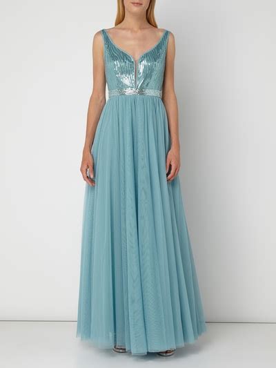 V M Abendkleid Aus T Ll Mit Pailletten Applikationen Ocean Online Kaufen