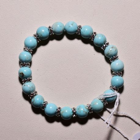 Bracelets perles semi précieuses Perles turquoise 18 cm Achetez