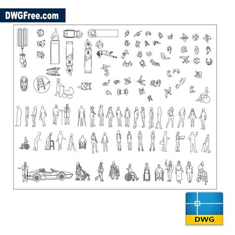 Menschen 2D DWG Laden Sie Das AutoCAD Blockmodell Herunter AutoCad