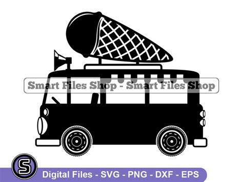 Ice Cream Truck SVG Ice Cream SVG Ice Cream Truck Dxf Ice Etsy