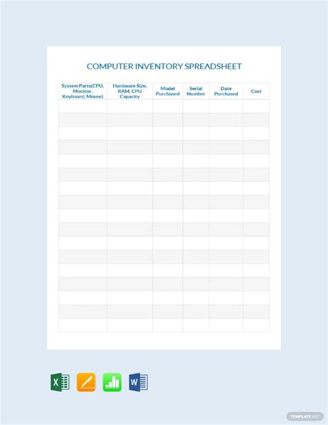 Computer Inventory Template 19 Free Word Excel Pdf Documents Download Free And Premium