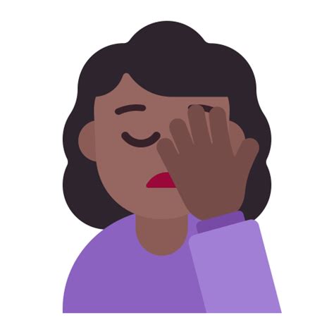 Woman Facepalming Flat Medium Dark Icon Fluentui Emoji Flat Iconpack