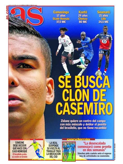 La Portada Del Diario As 13 04 2020