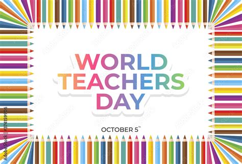 Flat Design Illustration Of World Teachers Day Template, Design ...