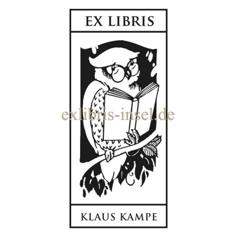 Ex Libris Eule Auf Ast