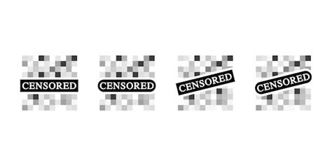 Premium Vector Set Of Pixel Censored Signs On White Background Pixel Censored Mosaic Bar Sign