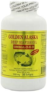 Amazon Golden Alaska Deep Sea Omega 3 6 9 Fish Oil 1000mg 300