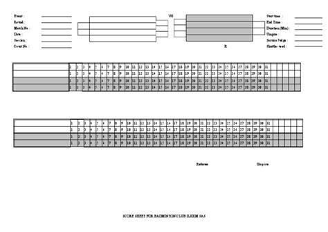 Score Sheet Badminton Pdf