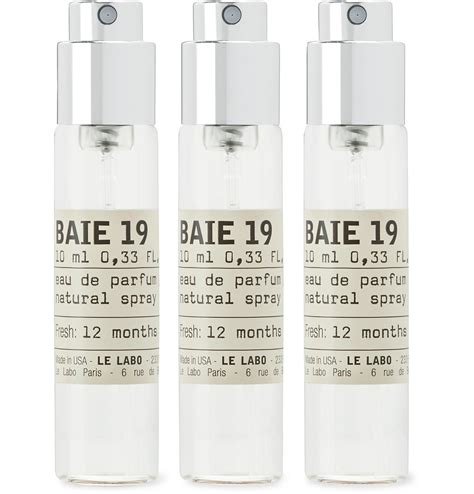 Le Labo Baie 19 Eau De Parfum Travel Tube Refills 3 X 10ml