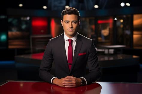 Premium Ai Image Live News Anchor Reporting Ai