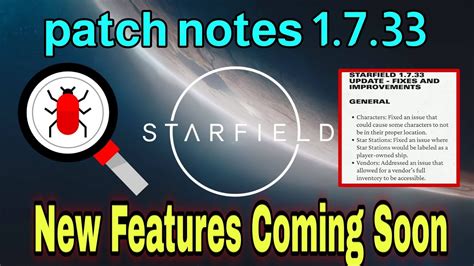 Starfield Update Full Patch Notes Starfield New