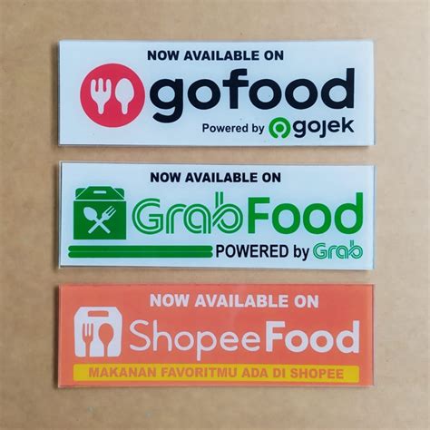 Jual Akrilik Dan Stiker Gofood Grabfood Shopeefood Melayani Desain