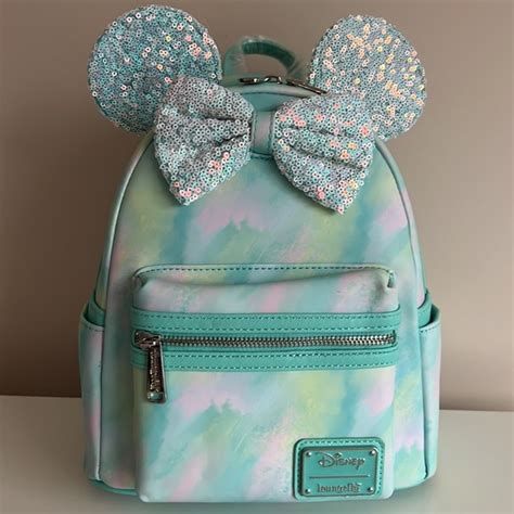 Loungefly Bags Loungefly Disney Minnie Mouse Blue Sequin Bow Mini