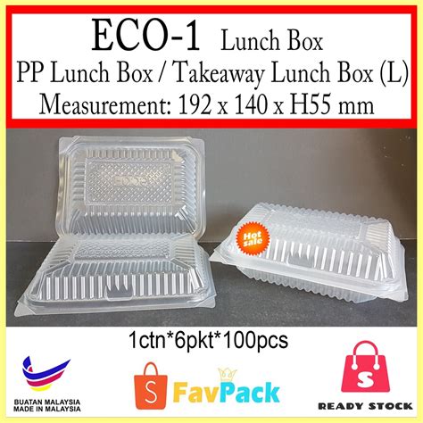 Eco Benxon Pp Lunch Box Big Disposable Food Plastic Box Food