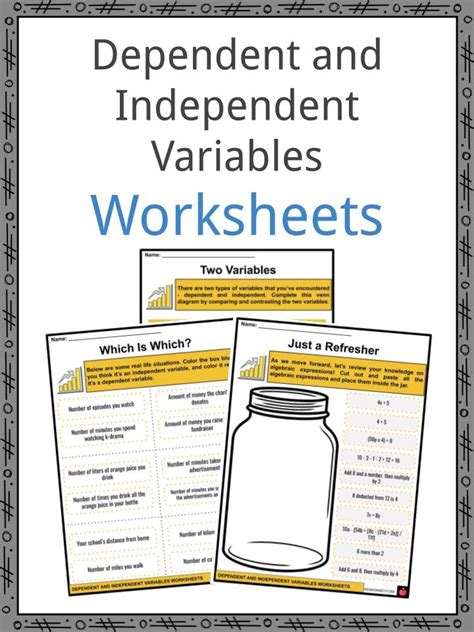 Identifying Dependent And Independent Variables Worksheet In