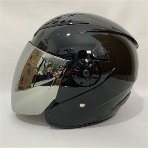 Helm Vision Hitam Glossy Polos Solid Kaca Rainbow Pelangi Silver