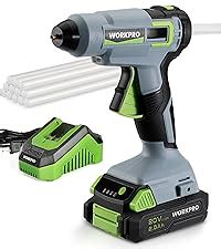 Amazon WORKPRO Pink Cordless Hot Melt Glue Gun V Rechargeable