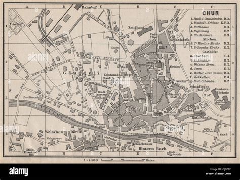 Coire Chur Chur Town City Stadtplan Switzerland Suisse Schweiz