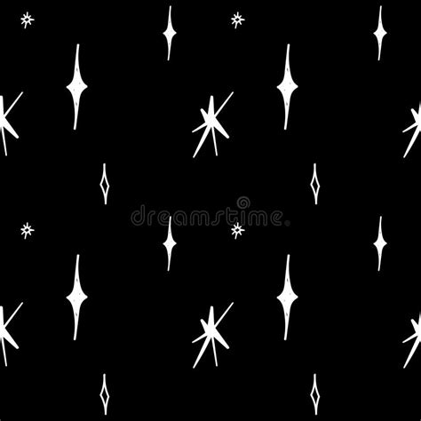 Seamless Pattern with Y2k Bling and Stars or Sparkles. Stock Vector ...
