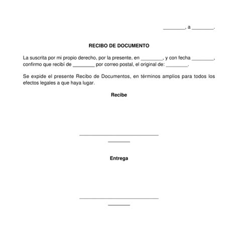 Carta De Acuse De Recibo PDF