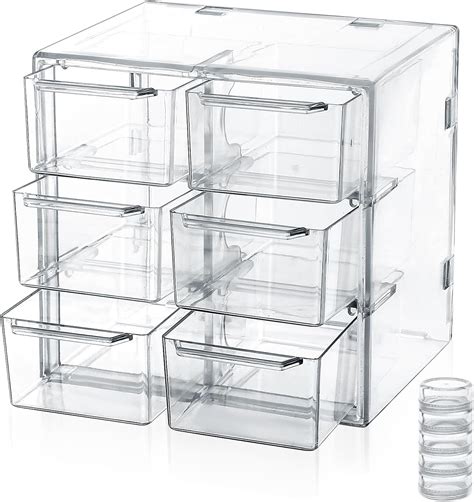 Stapelbarer Schubladenbox Kosmetik Organizer Mit 6 Schubladen Acryl