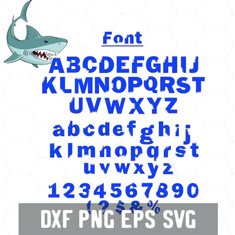 Cut File For Silhouette Shark Alphabet Fonts Cricut Bite Mark Letters