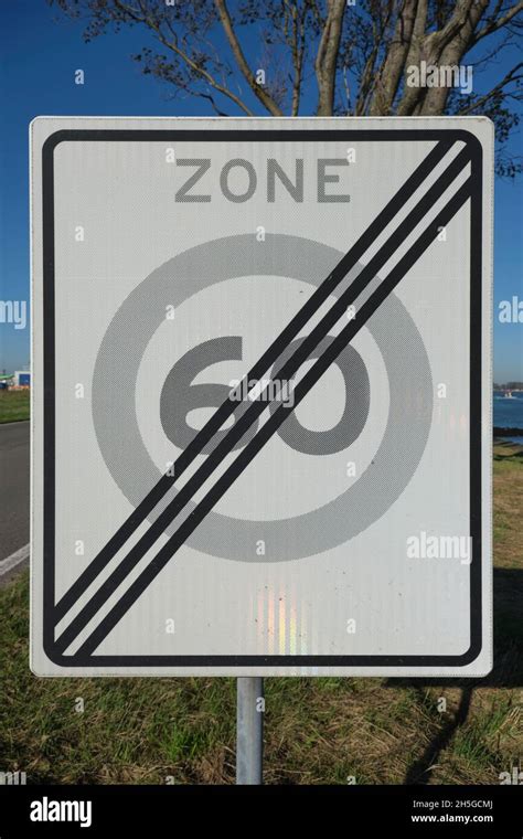 Maximum Speed Limit Zone Ending Stock Photo Alamy