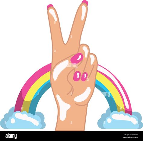 Hand With Peace Sign And Love Pop Art Stock Vector Image Art Alamy