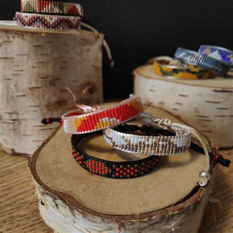 Aqued Bracelets Tiss S En Perles Japonaises Noeud Coulissant Art